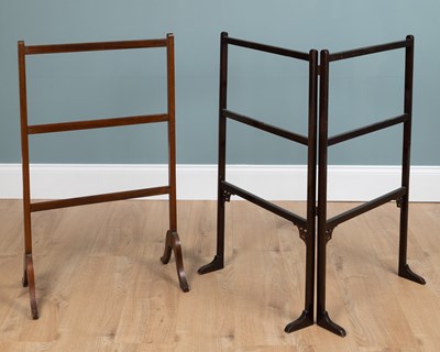 Lot 539 - Two Edwardian mahogany towel rails