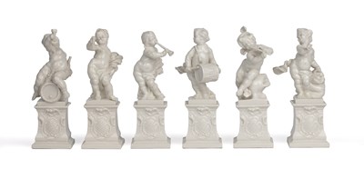 Lot 680 - Nymphenburg Blanc de Chine porcelain cherub figures