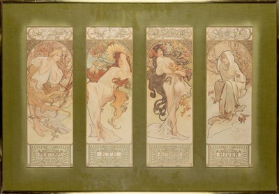 Lot 101 - Alphonse Mucha (1860-1939) The Four Seasons,...