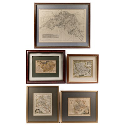 Lot 1195 - A collection of various antique maps