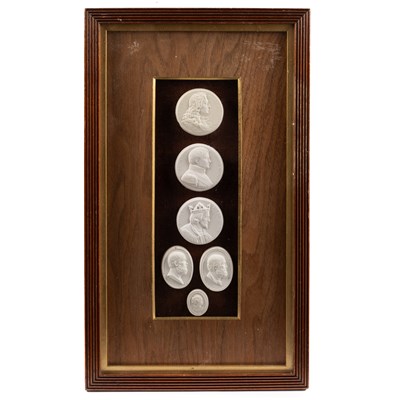 Lot 376 - Six framed plaster intaglios