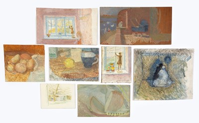 Lot 75 - Jane Dowling (1925-2023) Eight small oil...