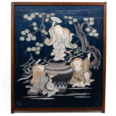 Lot 378 - A Chinese silk work picture