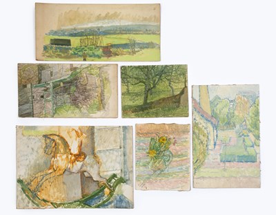 Lot 85 - Jane Dowling (1925-2023) Six unframed oil...