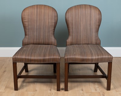 Lot 217 - A pair of George III style mahogany side chairs