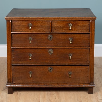 Lot 289 - A 17th century and later oak chest of drawers