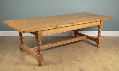 Lot 590 - A large pine kitchen table