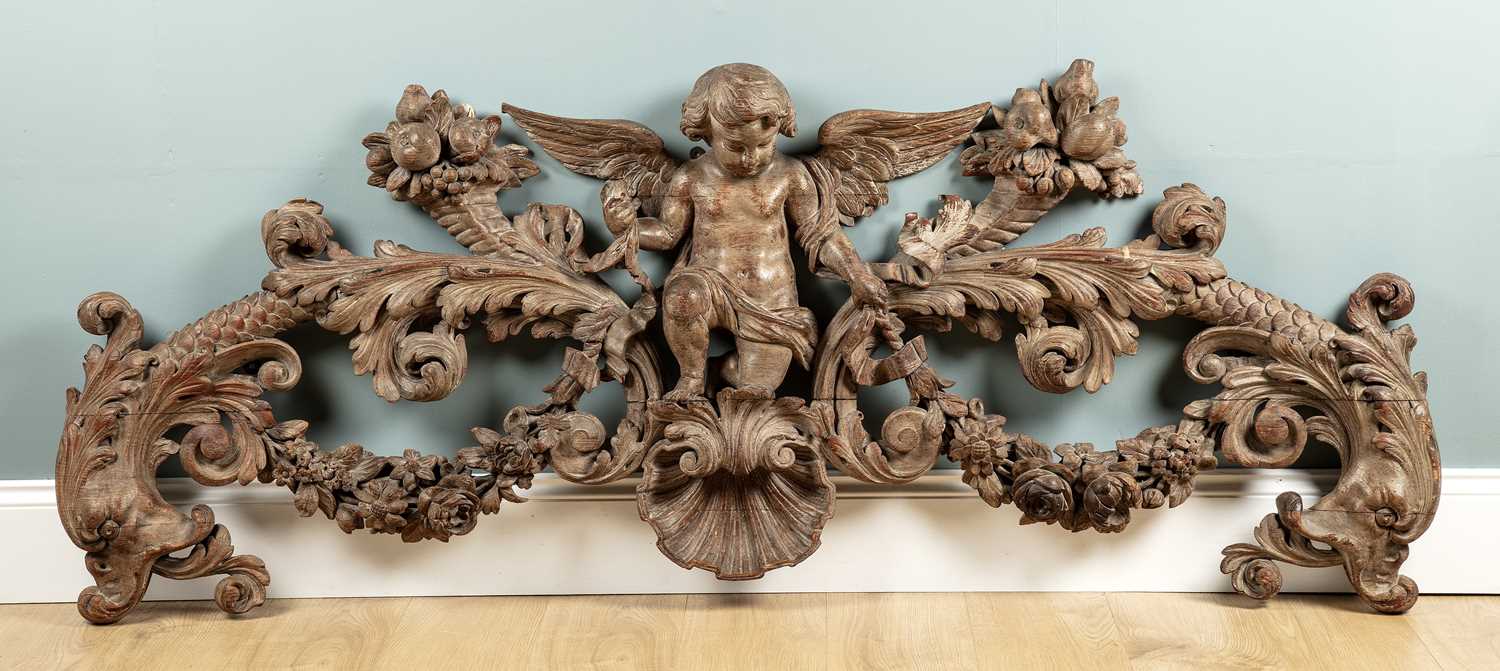 Lot 279 - An 18th century Continental carved cresting