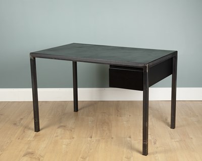 Lot 1095 - A modern steel framed desk