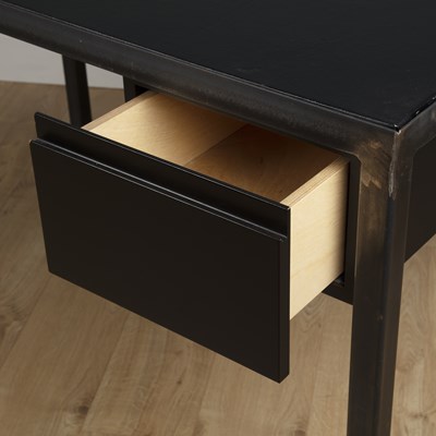 Lot 1095 - A modern steel framed desk
