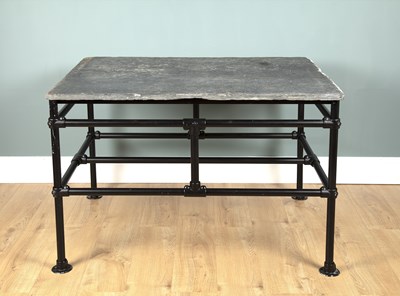 Lot 1157 - A slate-topped kitchen centre table