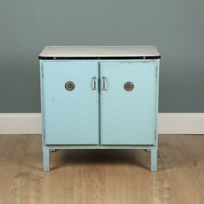 Lot 1076 - An enamel kitchen unit by G Hollins & Sons