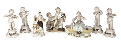 Lot 340 - A collection of 19th century porcelain figures