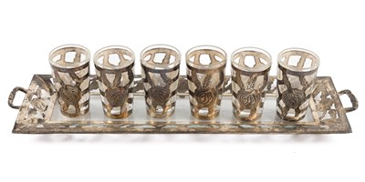 Lot 176 - A flight of six shot glasses