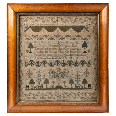 Lot 417 - A needlework sampler