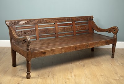 Lot 625 - An Indonesian hardwood deep bench