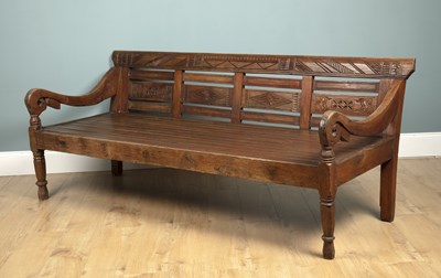 Lot 625 - An Indonesian hardwood deep bench