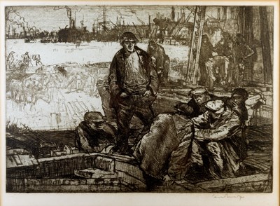 Lot 111 - Frank Brangwyn (1867-1956) Wharfside on the...