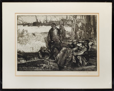 Lot 111 - Frank Brangwyn (1867-1956) Wharfside on the...