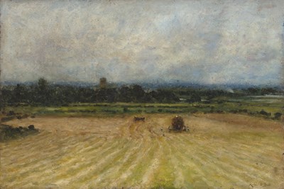 Lot 328 - Arthur G Bell (1849-1916) Harvesting, signed,...