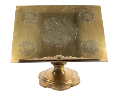 Lot 578 - A Victorian brass Gothic book stand