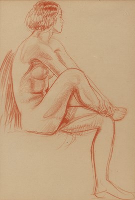 Lot 478 - Edward Woore (1880-1960) A seated female nude,...