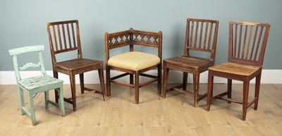 Lot 631 - A group of Scandinavian pine chairs