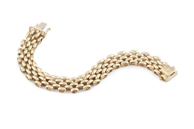 Lot 121 - A fancy-link bracelet, of brick-link design,...