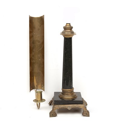 Lot 1166 - A Scandinavian table lamp together with a brass candle sconce by Pierre Forssell Skultuna