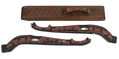 Lot 636 - An antique Swedish washing bat and a pair of horse haims