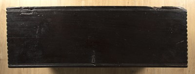 Lot 644 - An antique six-plank oak chest or coffer