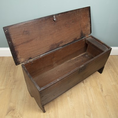 Lot 644 - An antique six-plank oak chest or coffer