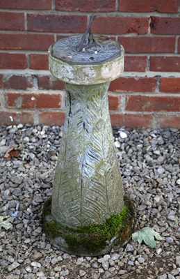 Lot 1379 - A small cast reconstituted stone sundial