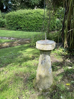 Lot 1379 - A small cast reconstituted stone sundial