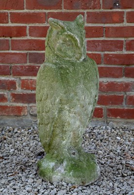 Lot 1399 - A cast reconstituted stone sculpture of an owl