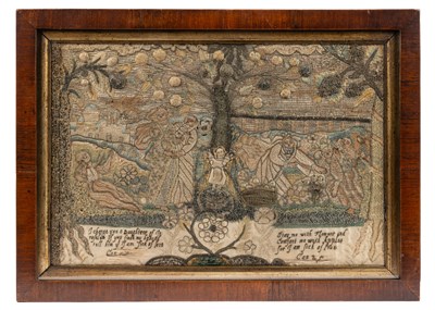 Lot 418 - A 17th century stumpwork panel