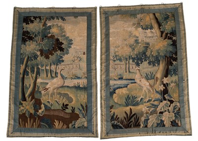 Lot 420 - A pair of 16th or 17th century tapestry panels