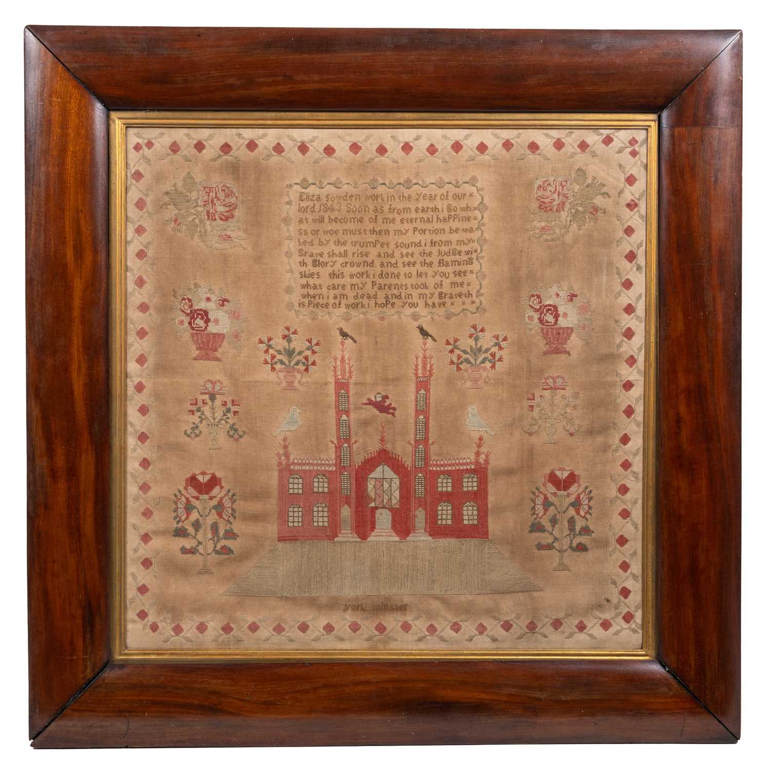 Lot 424 - A large Victorian sampler