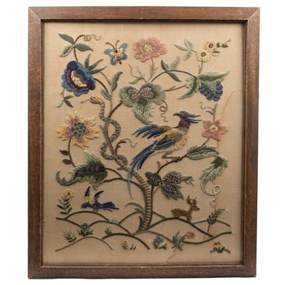 Lot 428 - Two 20th century crewelwork panels