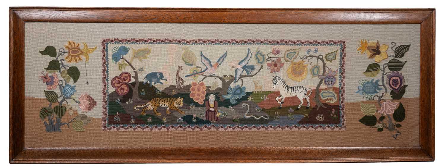 Lot 431 - An early to mid-20th century needlework panel