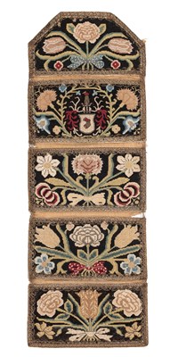 Lot 440 - A Stewart document holder with crest and floral decoration