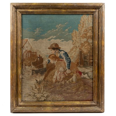 Lot 442 - A Berlin woolwork or tapestry panel