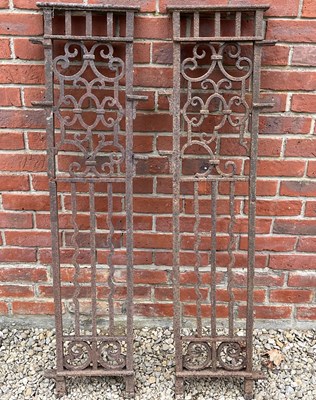 Lot 1409 - A pair of Victorian cast iron ornamental panels