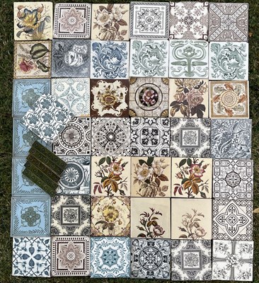 Lot 1415 - A collection of Victorian and later glazed tiles