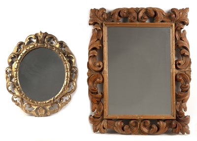 Lot 72 - Two carved mirrors 19th Century, the first...