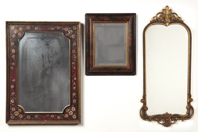 Lot 108 - Three decorative wall mirrors two with painted...