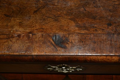 Lot 86 - Walnut kneehole desk Queen Anne, crossbanded...