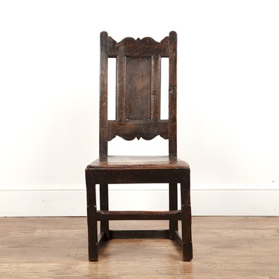 Lot 84 - Oak hall/side chair 17th Century with a sold...