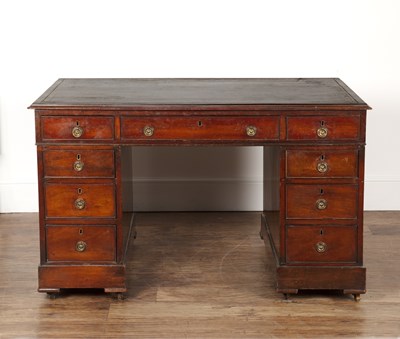 Lot 78 - Mahogany pedestal desk 19th Century, with a...