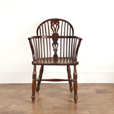 Lot 12 - Yew wood stick back Windsor chair 18th Century,...